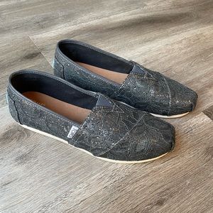 NEW Toms Black Shimmer Flats - Woman’s Shoe Size 7.5